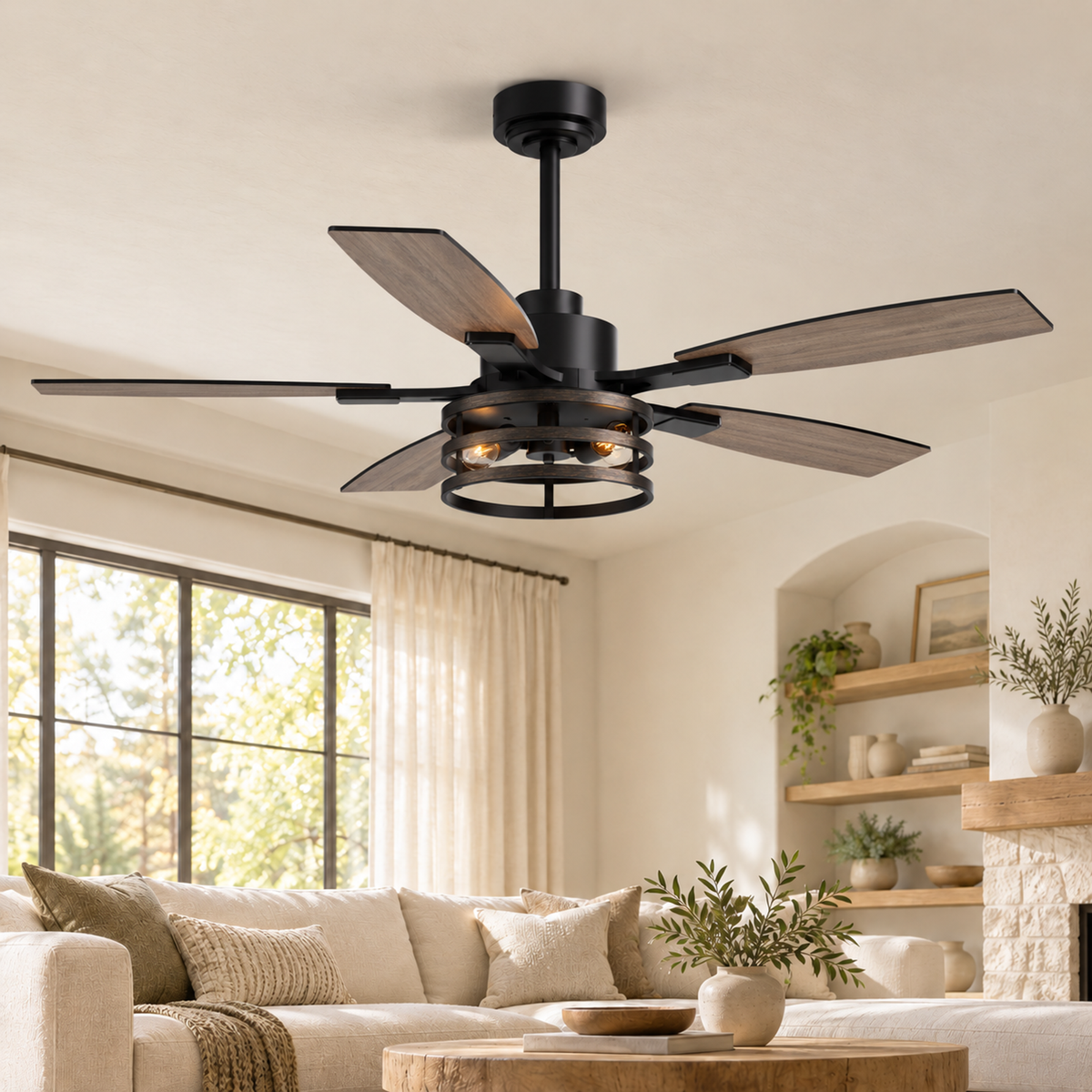 Orokin 52-In Farmhouse Caged Ceiling Fan