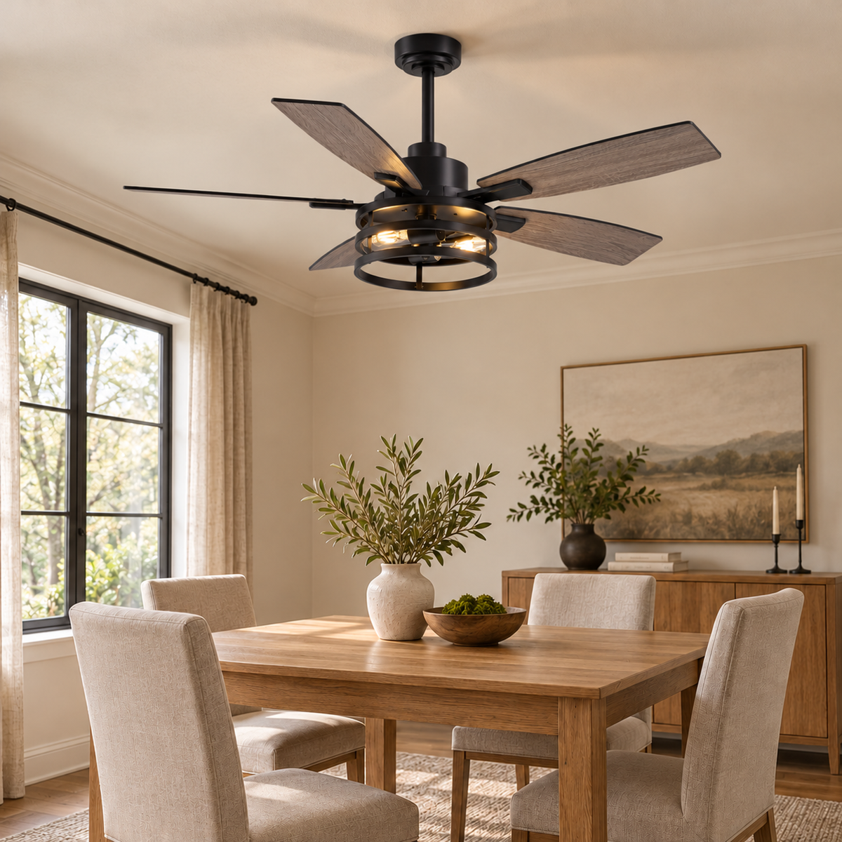 Orokin 46-In Farmhouse Caged Ceiling Fan