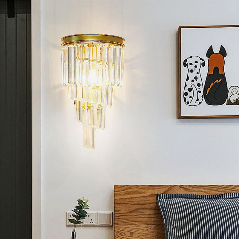Modern 4-Tiers Crystal Wall Sconce - Bedroom | Siljoy