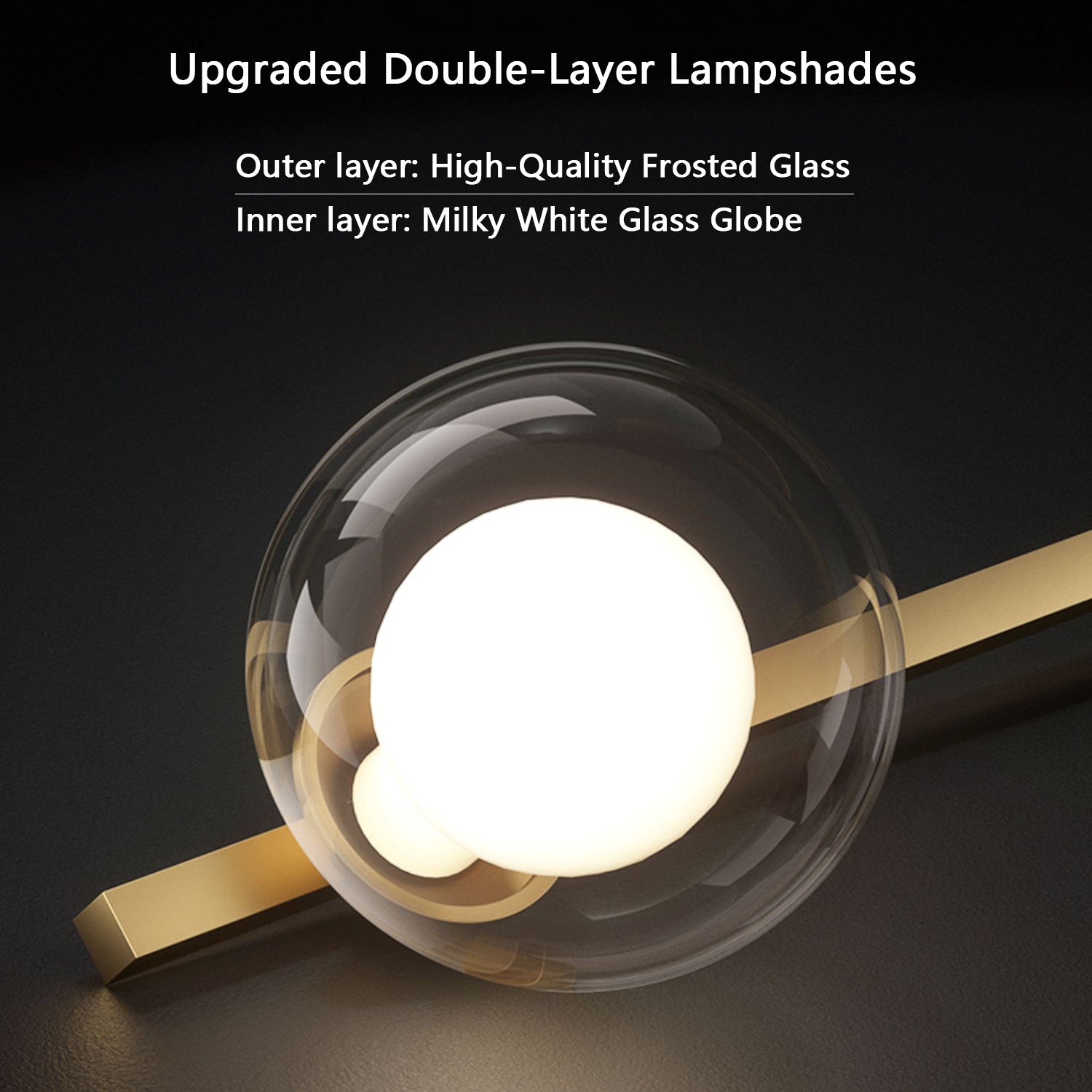 Sedona 11 Lights Elegant Modern Brass Linear Glass Globe Chandelier for Dining Room - W40xH52