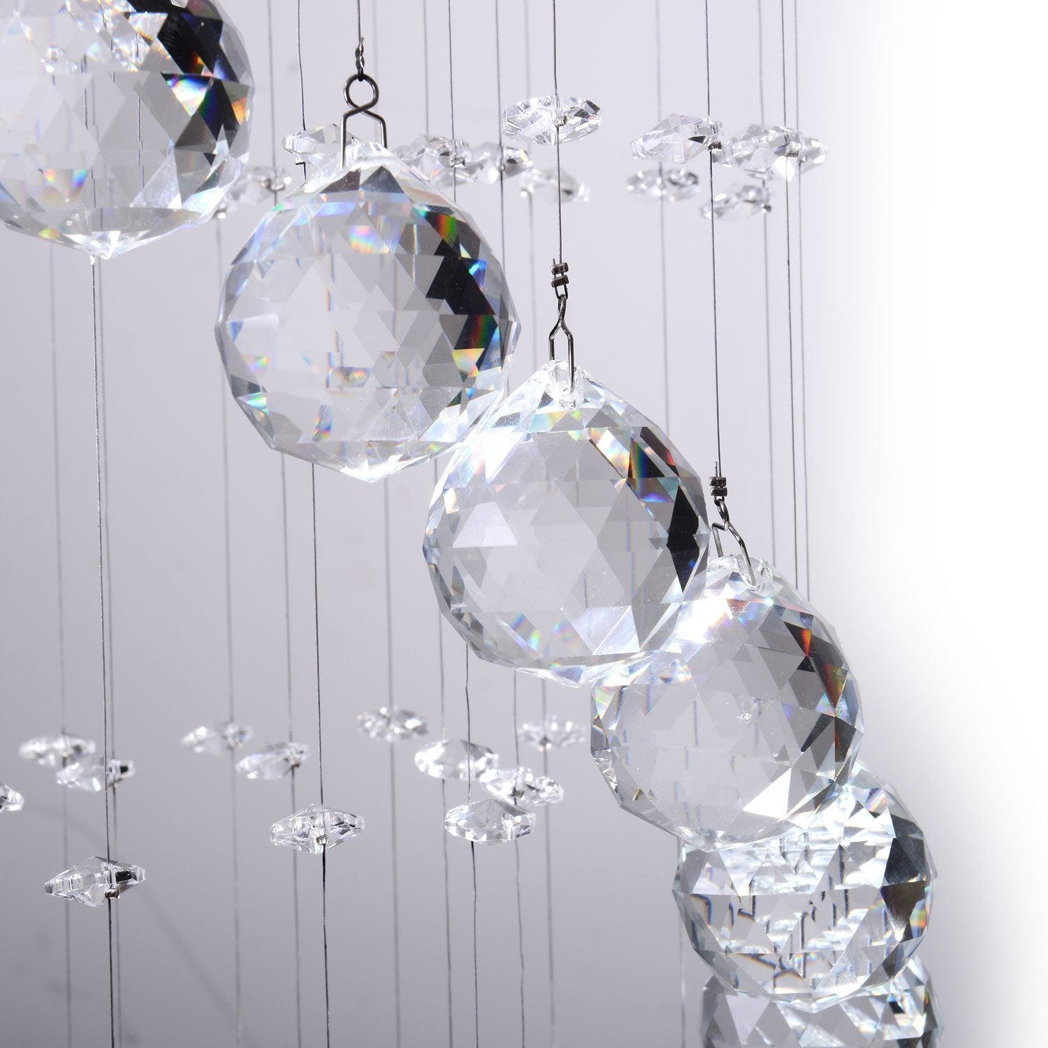 Double Spiral Raindrop Chandelier - Spiral Ceiling Light Details