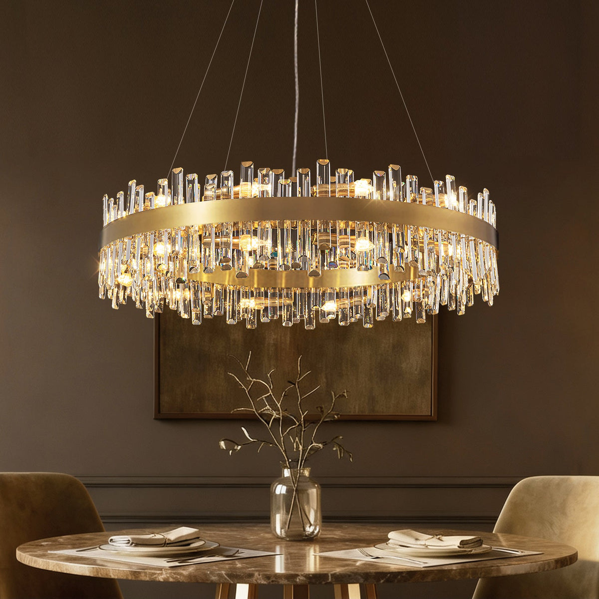 Aurum Luxury Gold Crystal Chandelier Siljoy Lighting