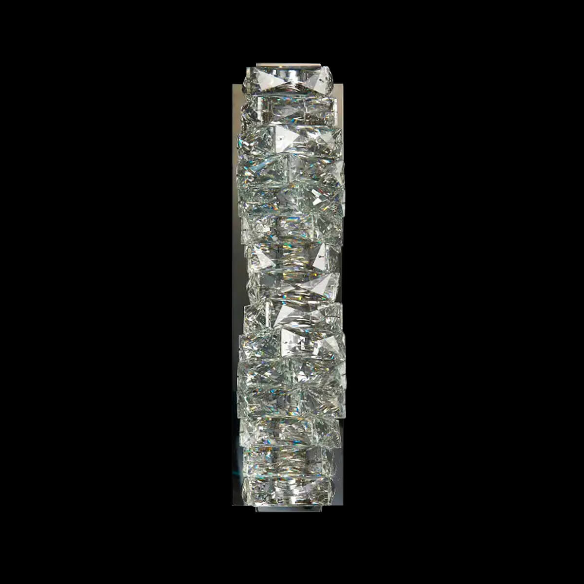 Nordic-modern-luxury-crystal-wall-lamp-bedroom-lamp-front-view-black | Siljoy