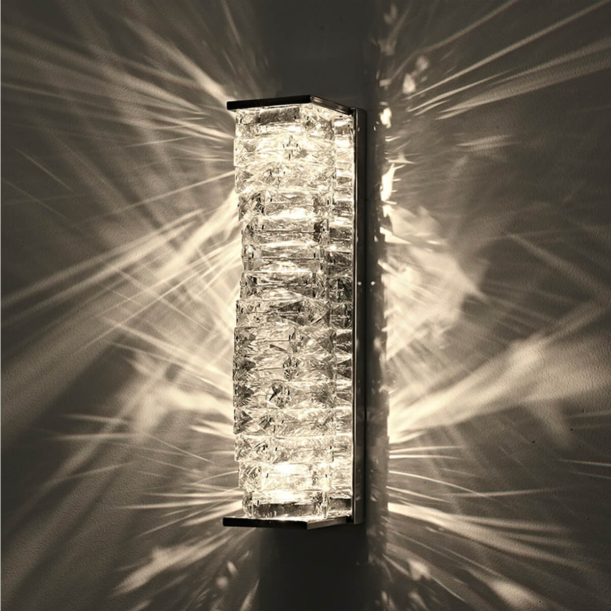 Nordic-modern-luxury-crystal-wall-lamp-bedroom-lamp-light on | Siljoy