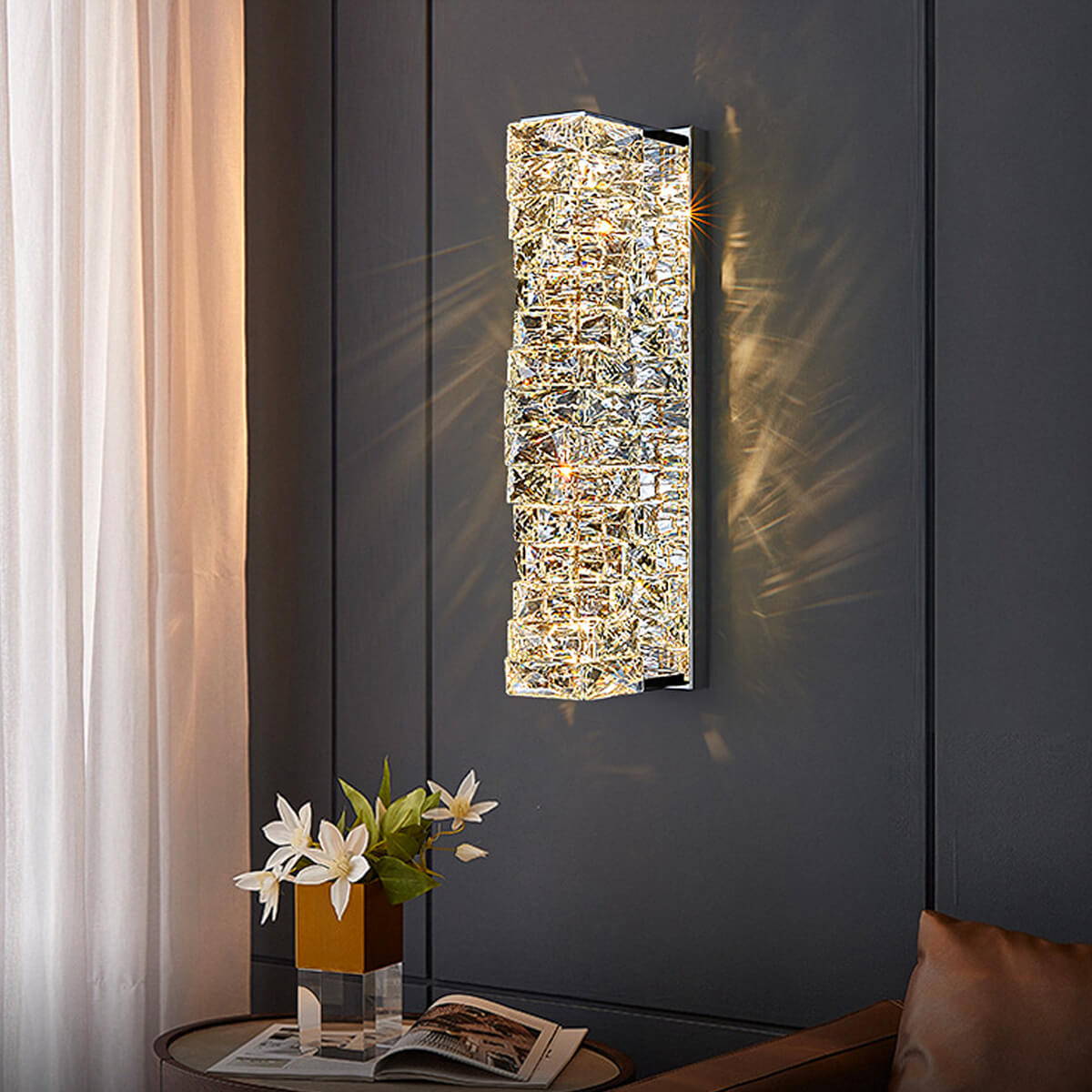 Nordic-modern-luxury-crystal-wall-lamp-bedroom-lamp-living room | Siljoy