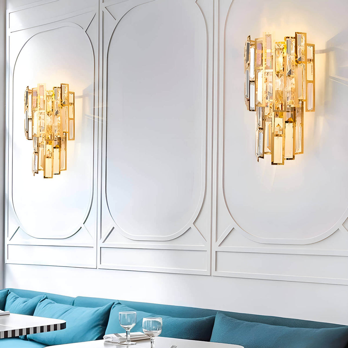 Postmodern Elegant Art Gold Crystal Wall Sconce Lamp for Indoor-livingroom-4 |Siljoy Lighting
