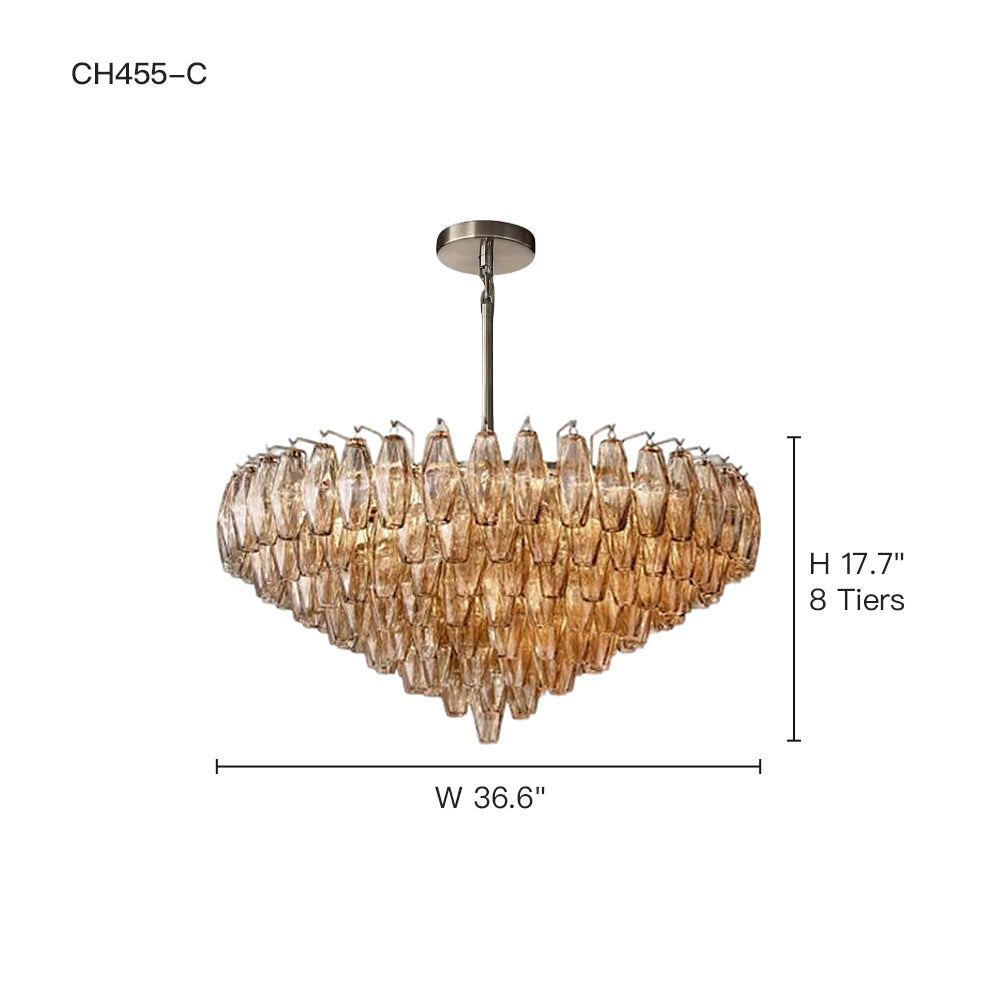 Chiara Glass Multi-Tier Round Chandelier