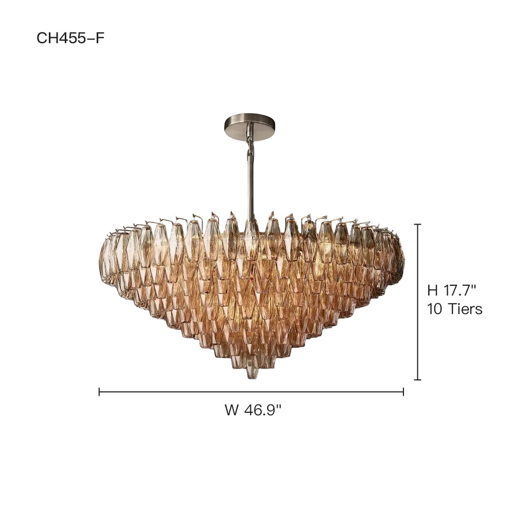 Chiara Glass Multi-Tier Round Chandelier
