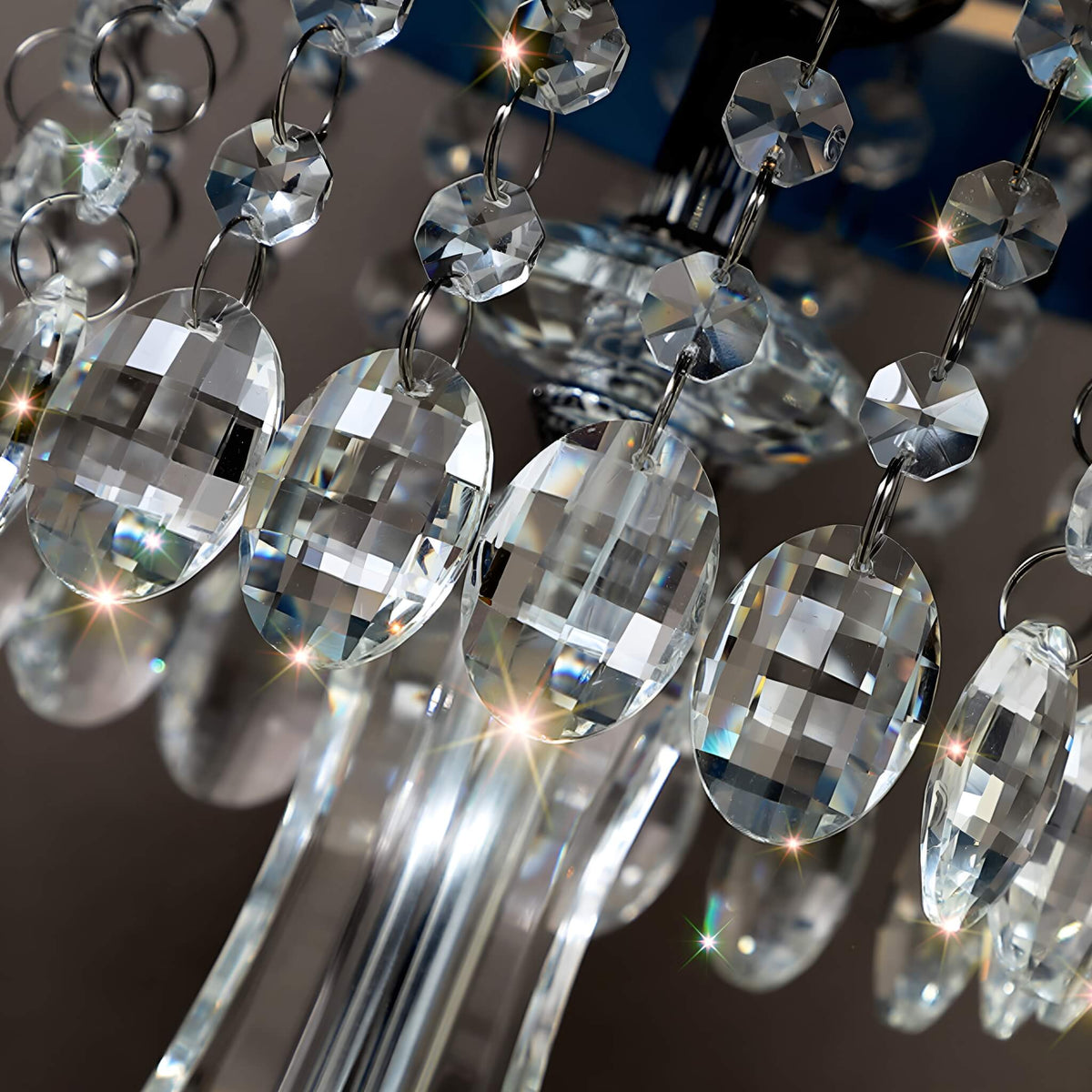 Fashion Crystal Table Lamp with Blue Lampshade-details-1 |Siljoy