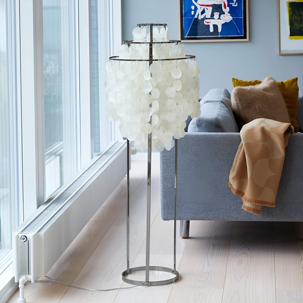 Modern Nordic Seashell Floor Lamp -living-room-1|Siljoy