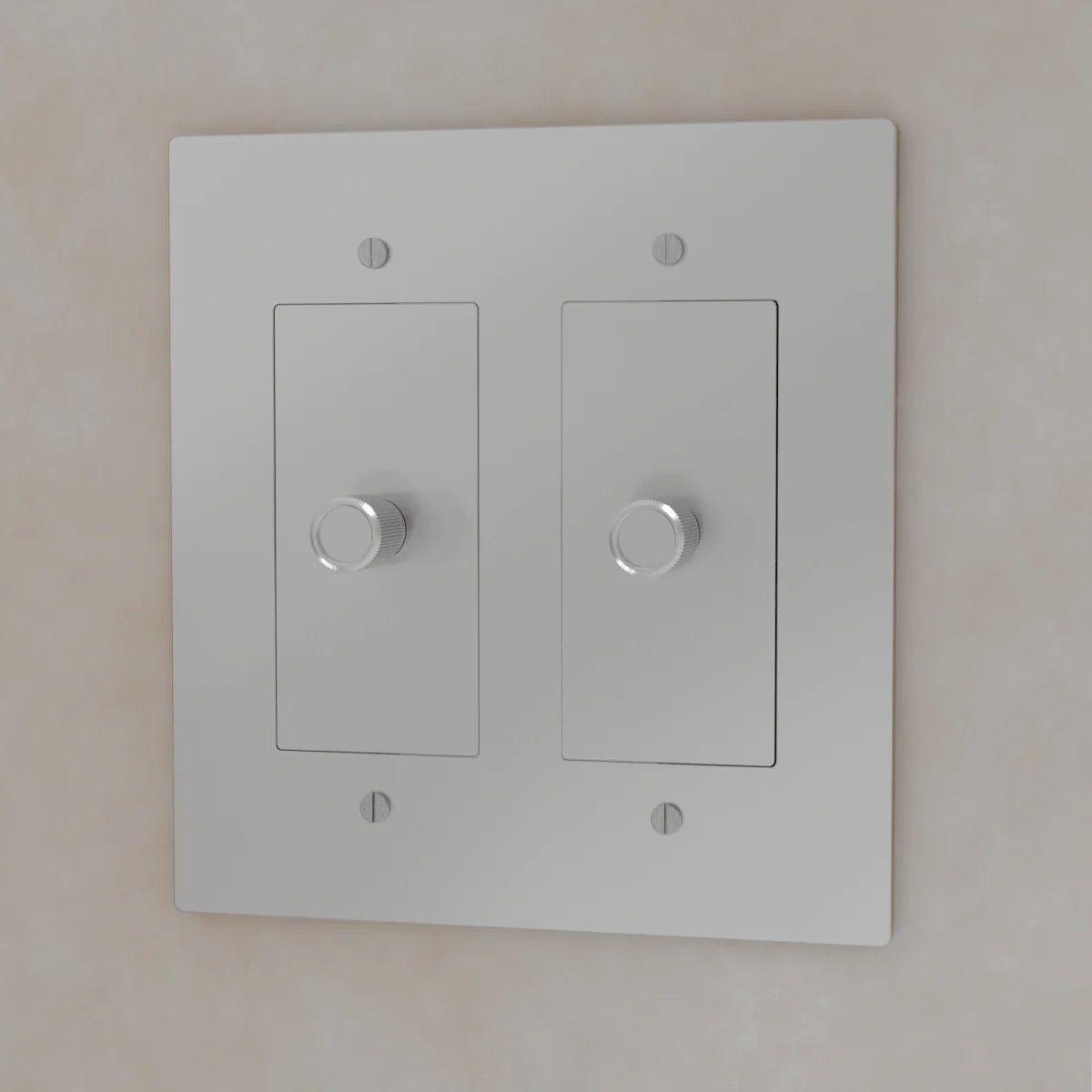 the-brass-3-way-rotary-dimmer-switch-stainless-steel-color-2-gang | Sofary Lighting