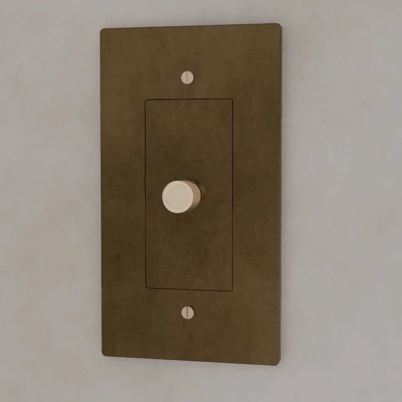 the-brass-3-way-rotary-dimmer-switch-vintage-brass-with-patina-color-1-gang | Sofary Lighting