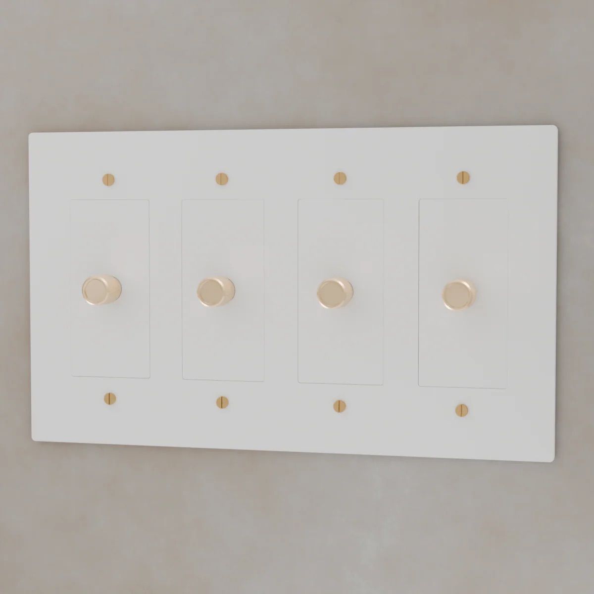 the-brass-3-way-rotary-dimmer-switch-white-with-brass-color-4-gang | Sofary Lighting