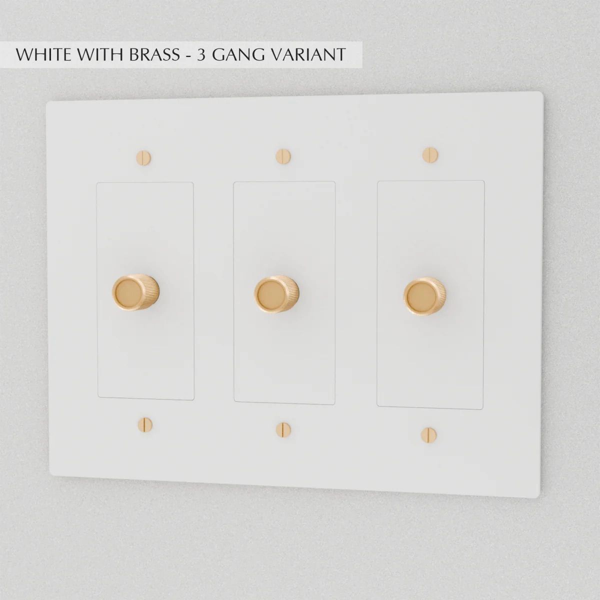 the-brass-dimmer-switch-3-gang-white-with-brass | Sofary Lighting