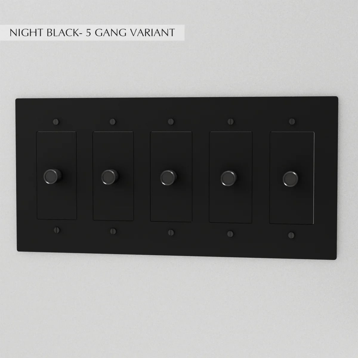 the-brass-dimmer-switch-5-gang-night-black | Sofary Lighting