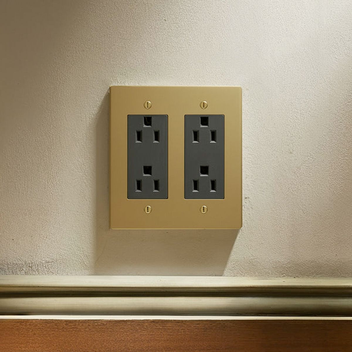 the-brass-outlet-2-gang-brass | Sofary Lighting