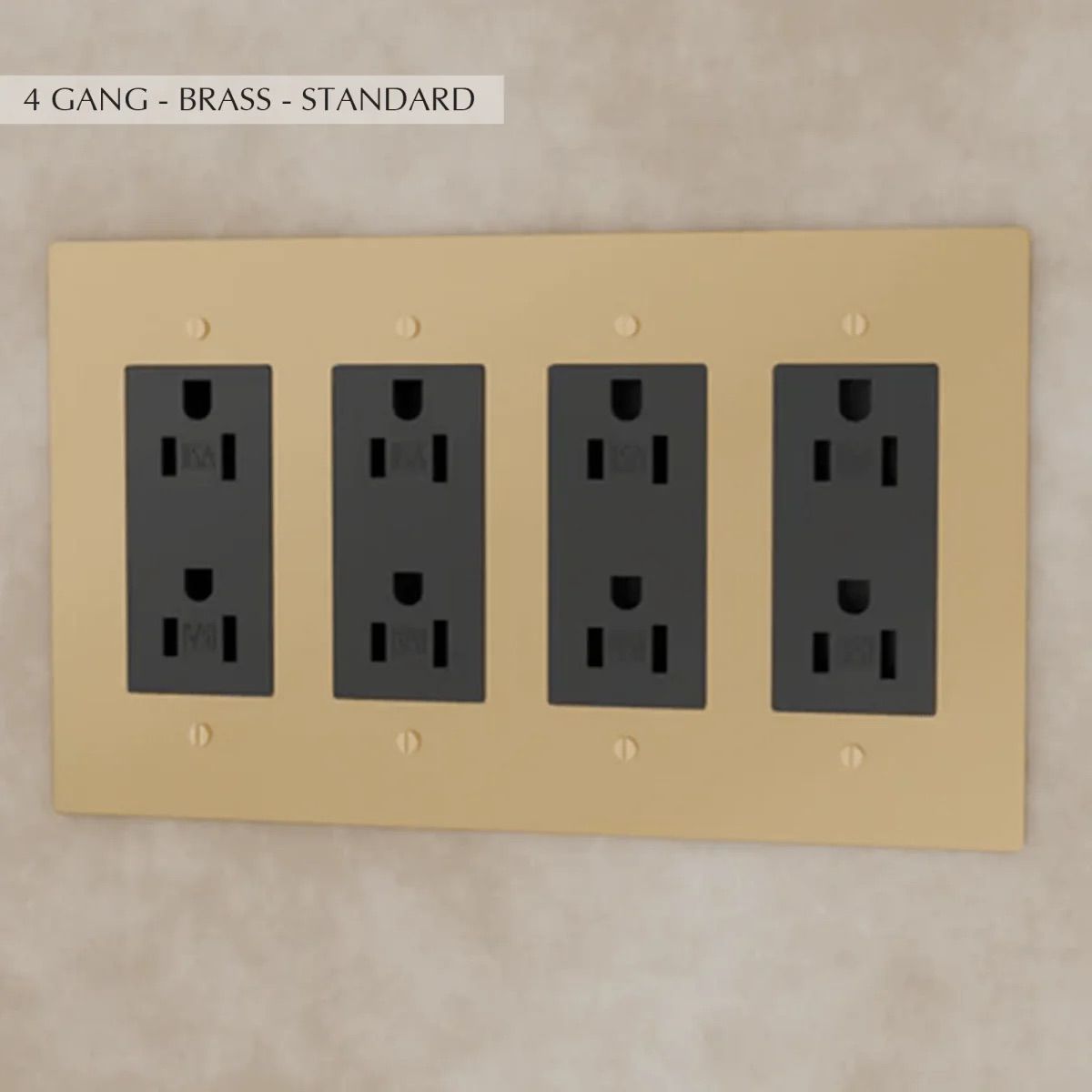 the-brass-outlet-brass-standard-4-gang | Sofary Lighting