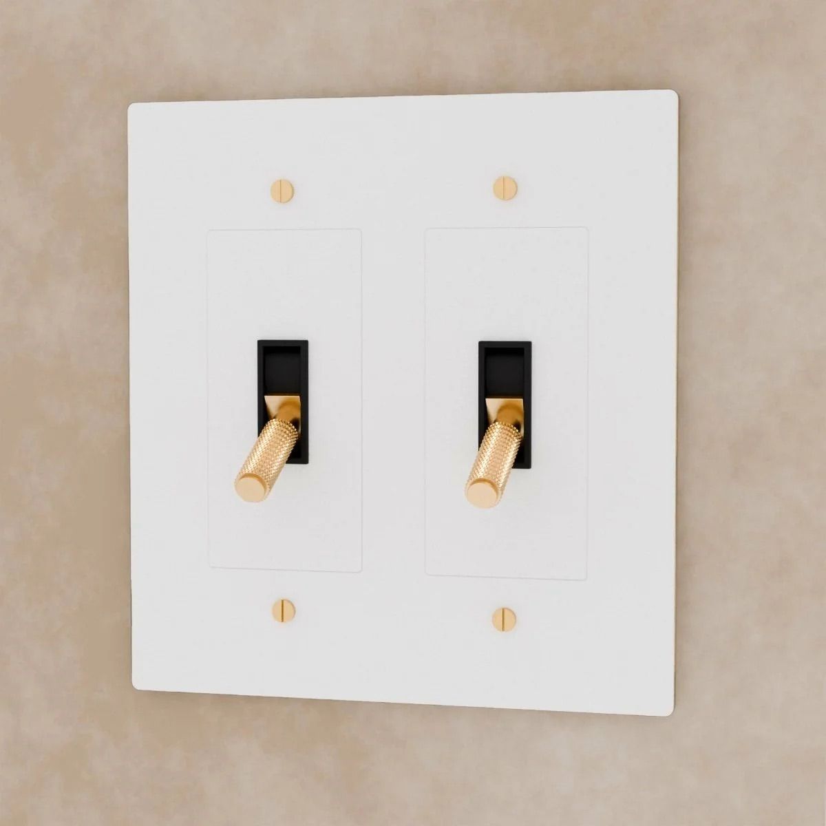 the-brass-toggle-switch-white-with-brass-2-gang | Sofary Lighting