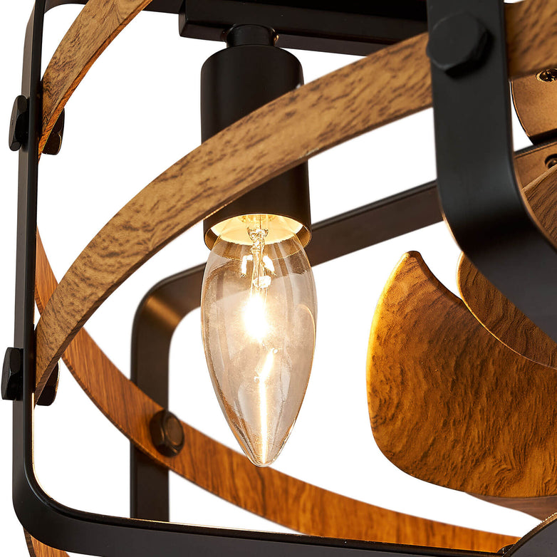 MOOONI-Small-Caged-Ceiling-Fan-Edison-Bulbs-Matte-Black-Industrial-Double-Layer-Fence-Wood-Fandelier