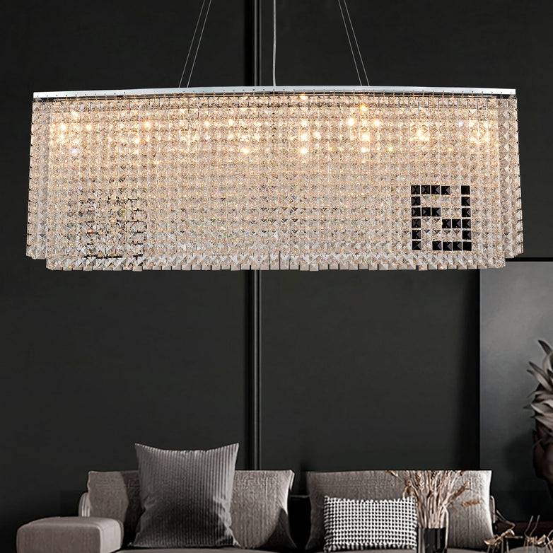 Rectangle Crystal Contemporary Chandelier