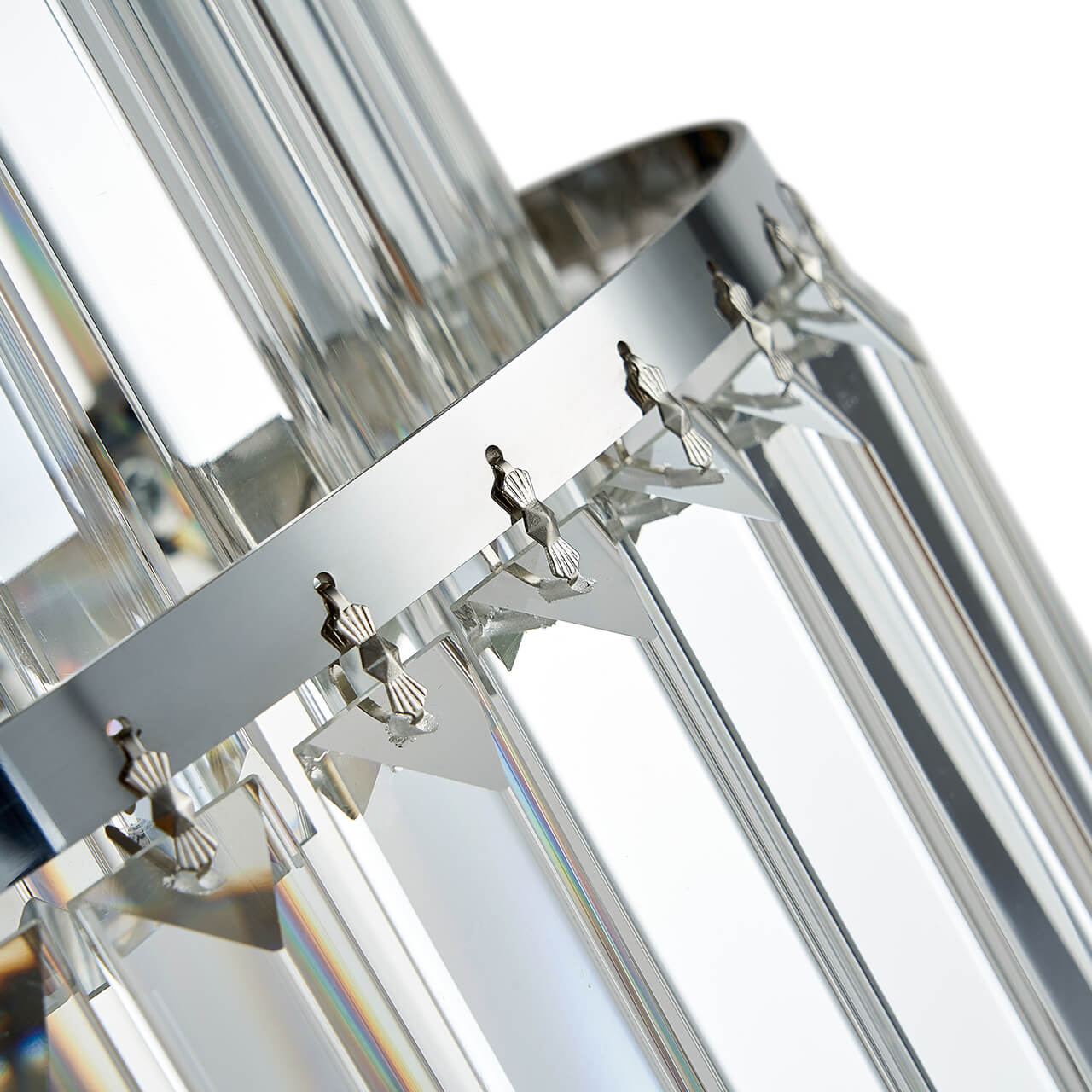 Silver Oval 3-layer Crystal Wall Lamp