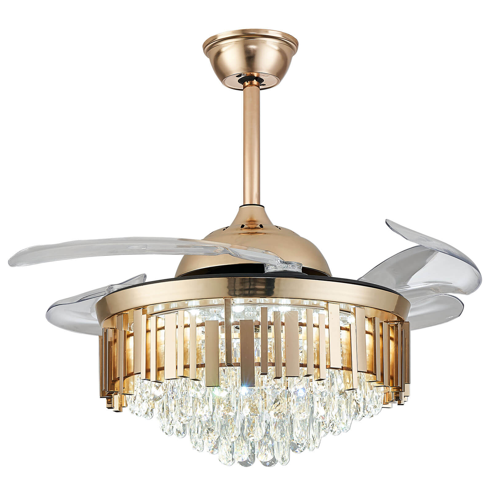 Round French Golden Crystal Fandelier Indoor