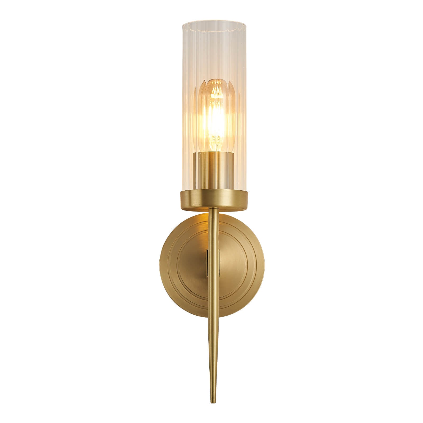 Copper Cylindrical Glass Cover Wall Lamp