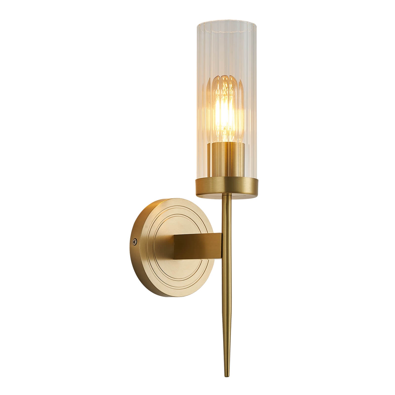 Copper Cylindrical Glass Cover Wall Lamp