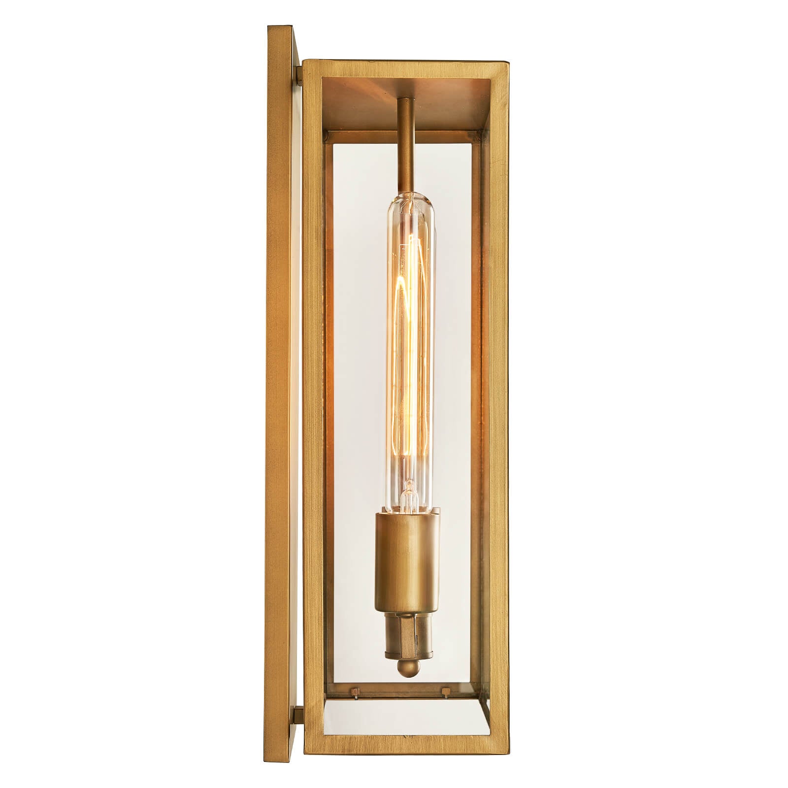 Bronze Gold Double End Glass Metal Frame Outdoor Wall Lamp