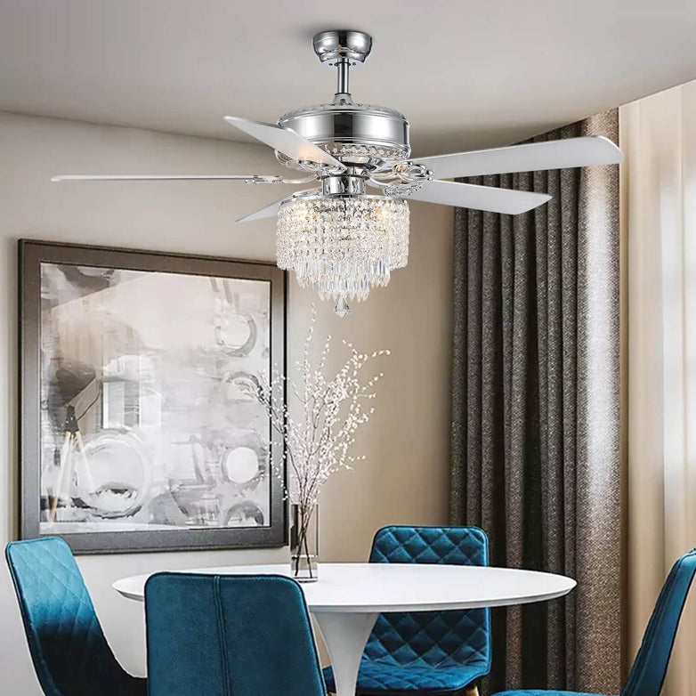 MOOONI-Ceiling-Fan-Light-Chrome-Tapered-Octagonal-Beads-Best-Fandelier-52“-Living-Room