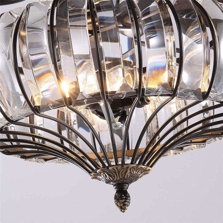MOOONI-Ceiling-Fan-Light-Matte-Black-Vintage-Look-Crystal-Fandelier-48“-Lampshade