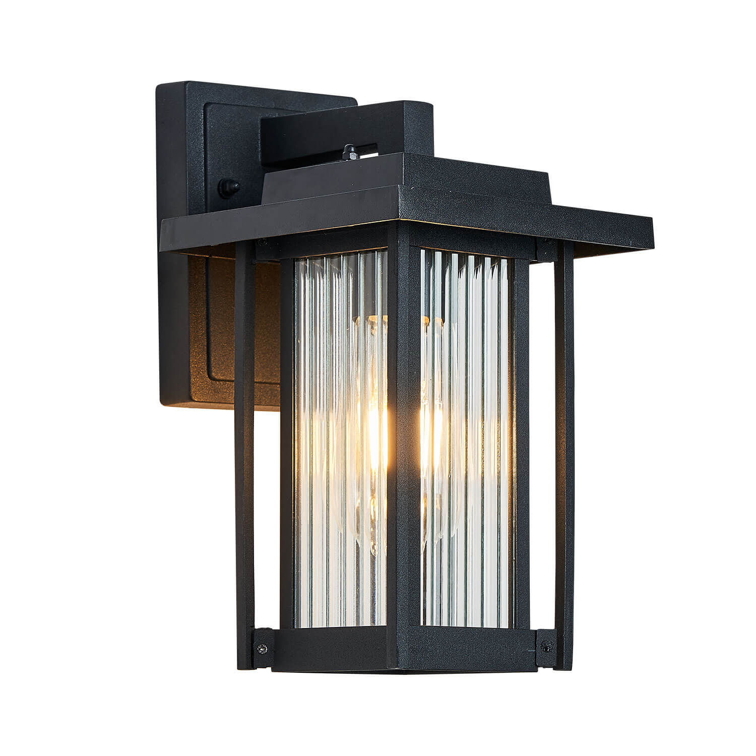 Farmhouse-Matte-Black-Outdoor-Rectangle-Wall-Sconce-Water-Proof