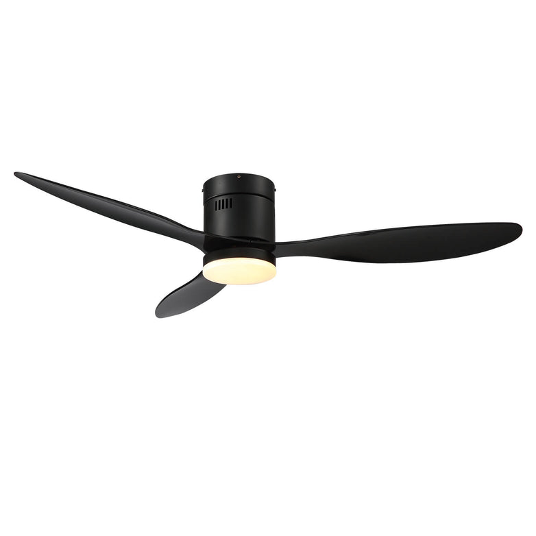 MOOONI-Ceiling-Fan-LED Strip-Matte-Black-Lampshade-Black-Wood-Blades