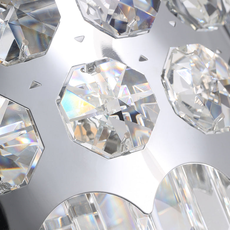 MOOONI-Ceiling-Fan-Light-Chrome-Octagonal-Beads-Crystal-Strip-Fandelier-51“-Crystal-Detail