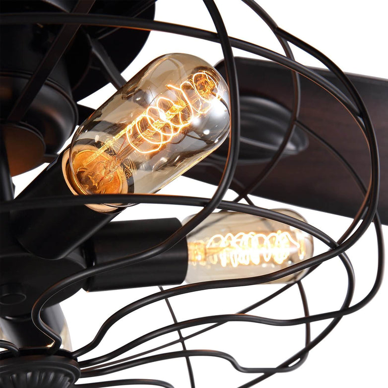 MOOONI-Ceiling-Fan-Light-Matte-Black-Finish-Industrial-Caged-Fandelier-52“-Bulbs