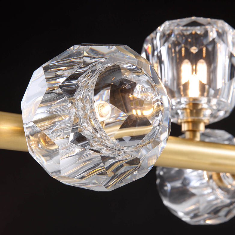 Copper Frame Crystal Globe 10 Lights Chandelier