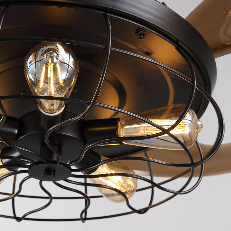 MOOONI-Ceiling-Fan-With-Light-Matte-Black-Industrial-Retractable-Fan-Bulb