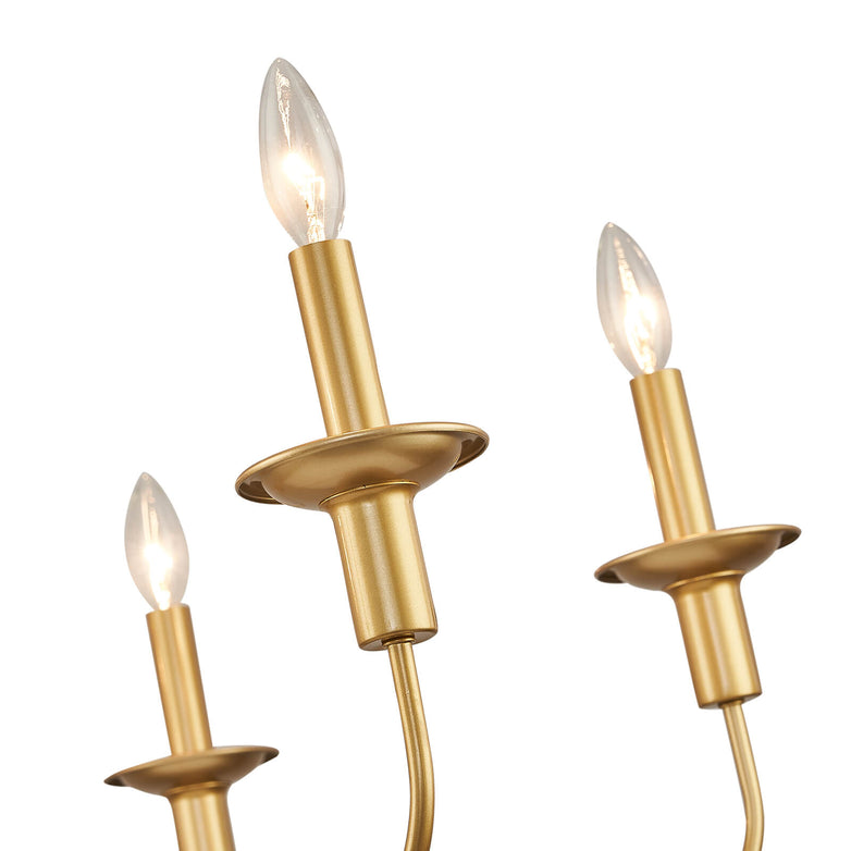 Gold Courtly Shell-Shaped Round Candle Chandelier 6 lights