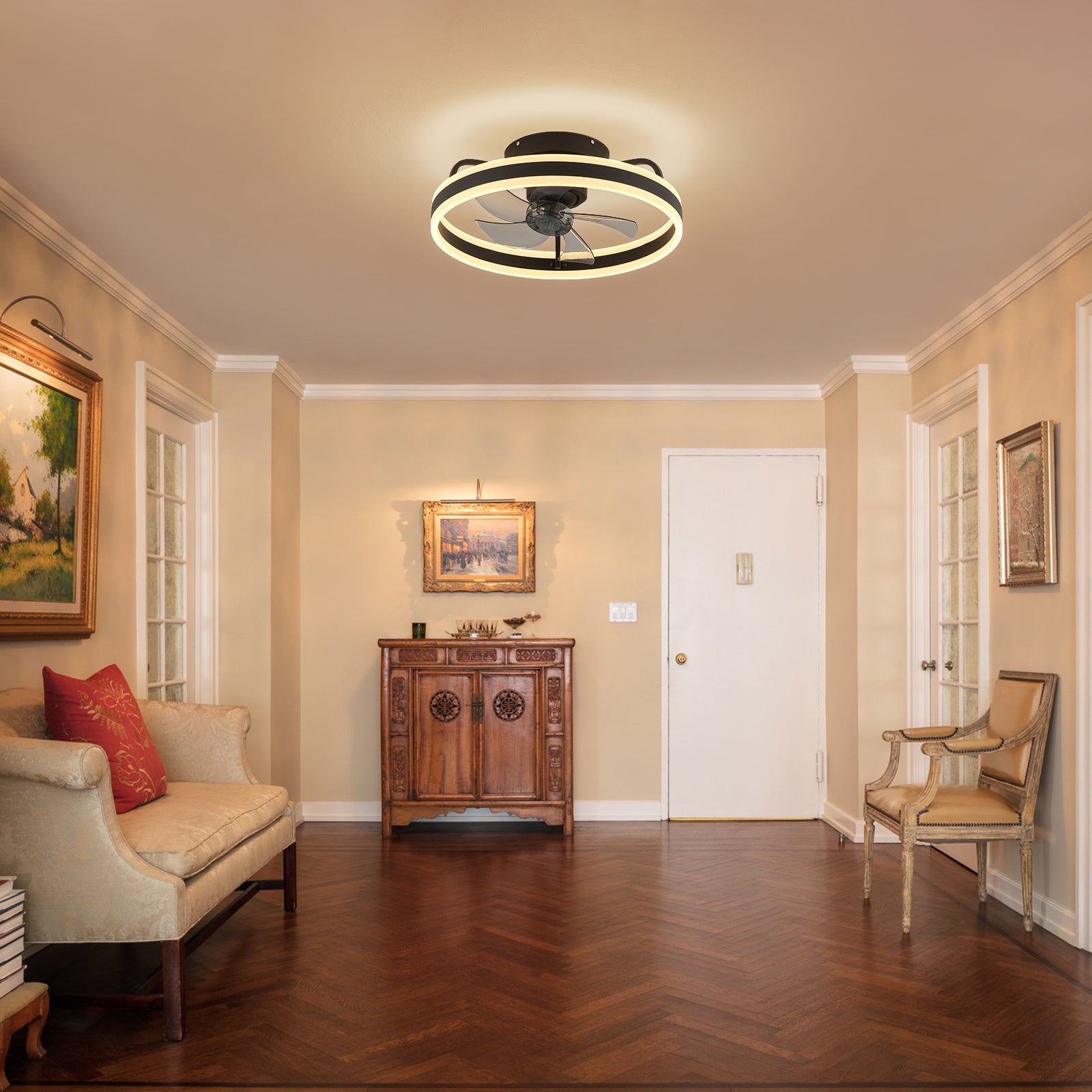 Contemporary 360° Rotatable Circle Acrylic Fandelier