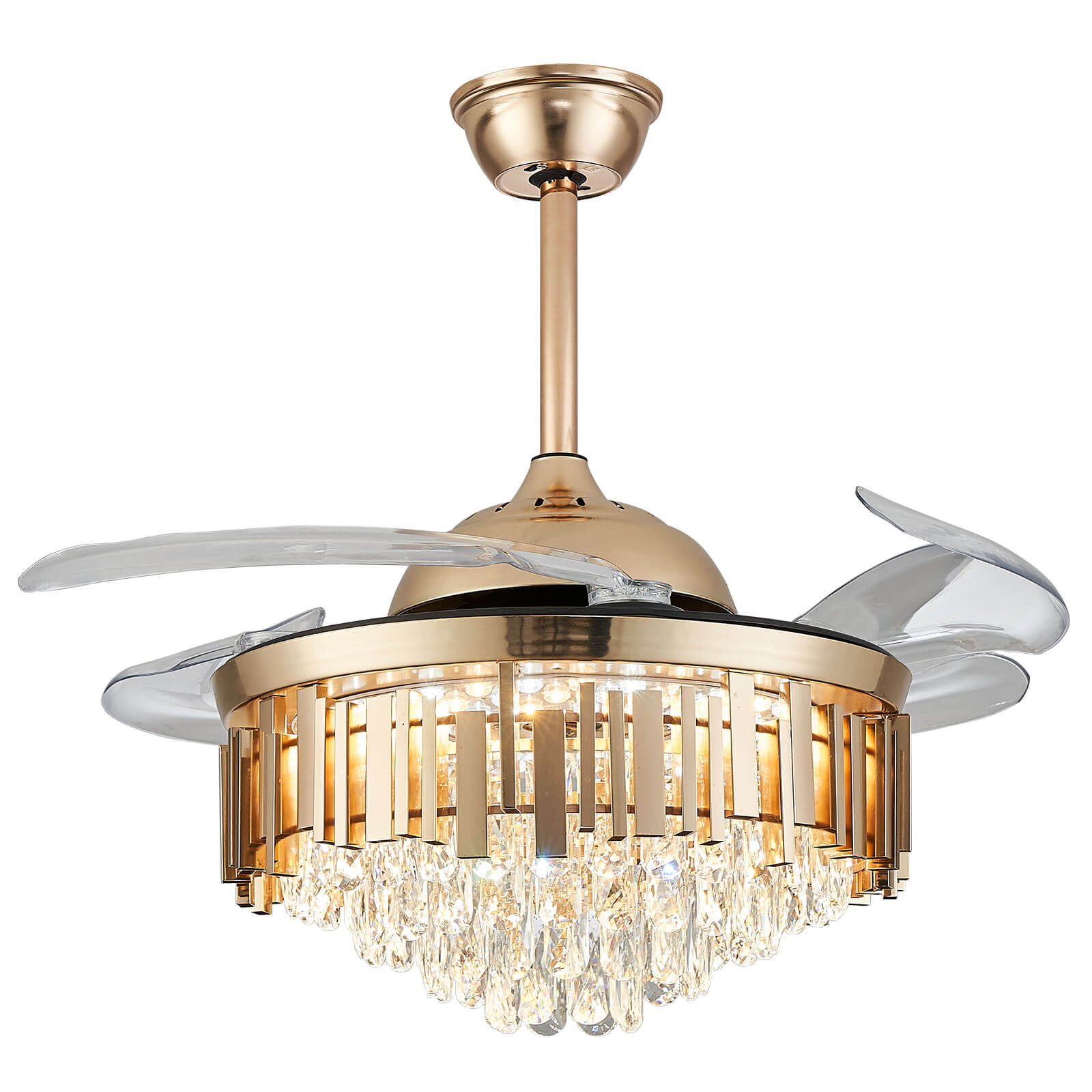 Round French Golden Crystal Fandelier Indoor