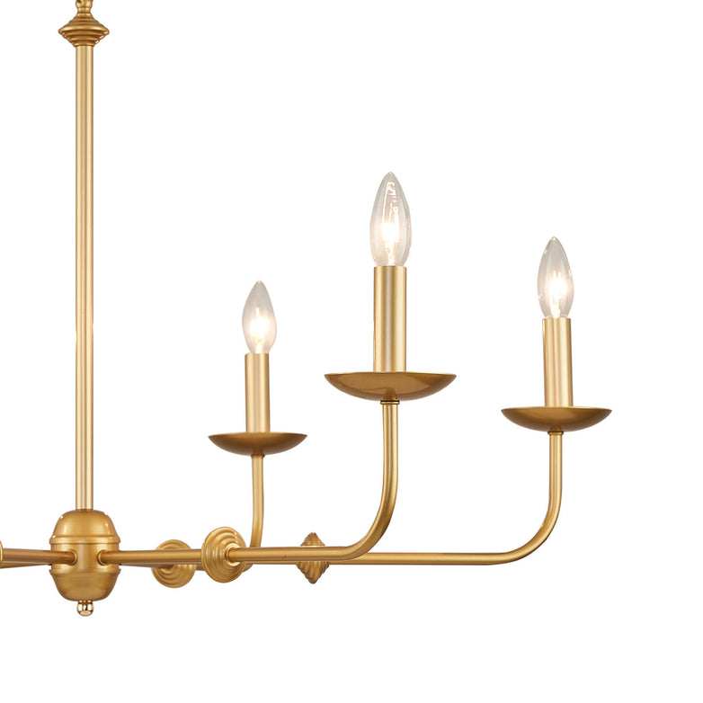 Gold Courtly Round Candle Chandelier 6 lights