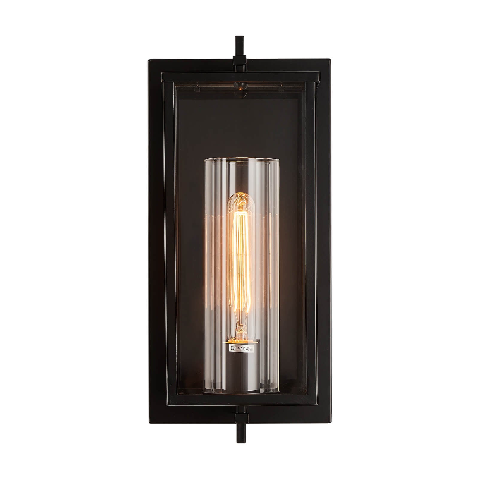 High Mystic Black and Glass Outdoor Wall Sconce