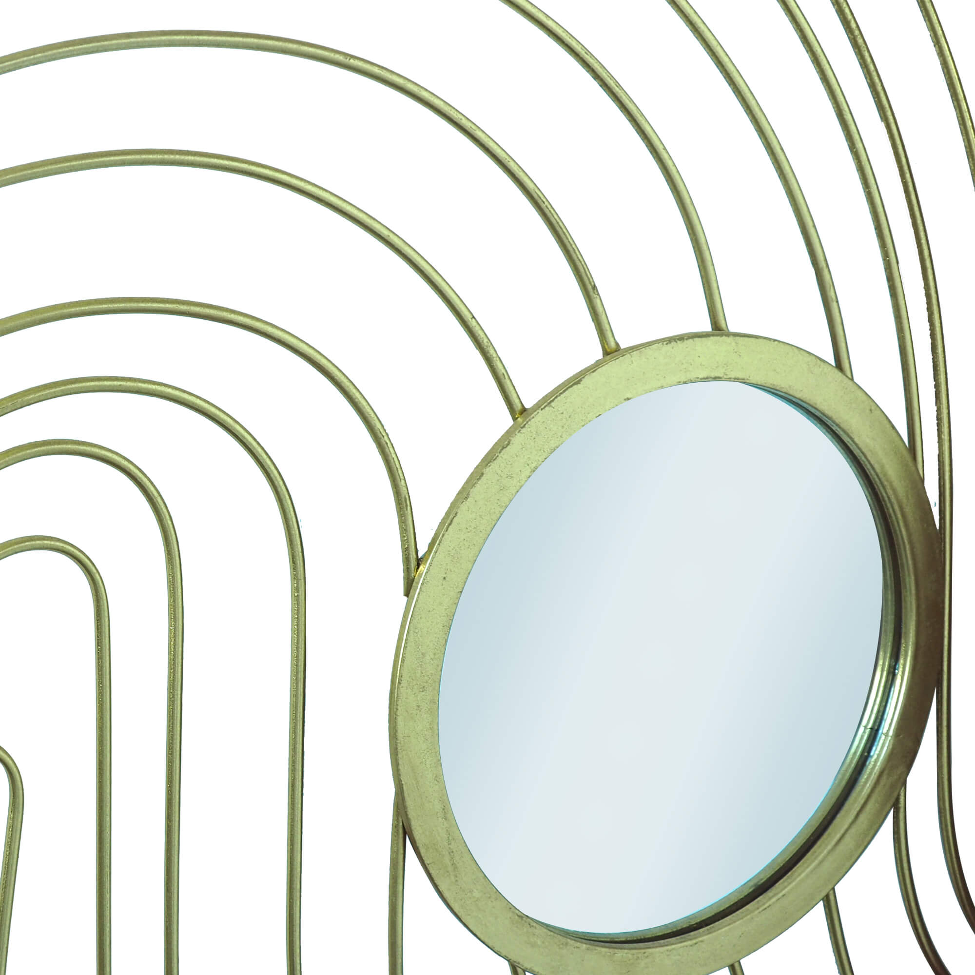 Modern-Spiral-Gold-Metal-Frame-Round -Wall-Mirror