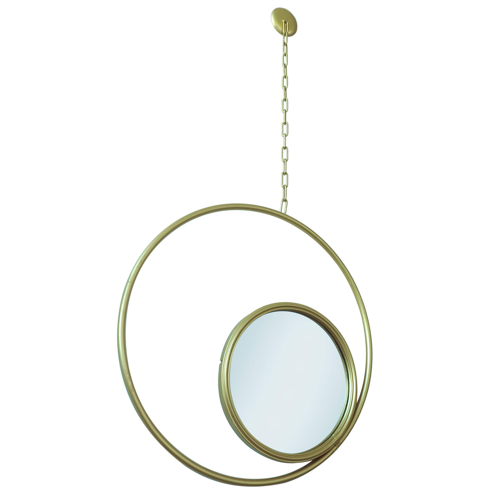 Modern-Gold-Wire-Metal-Frame-Round-Hanging-Mirror