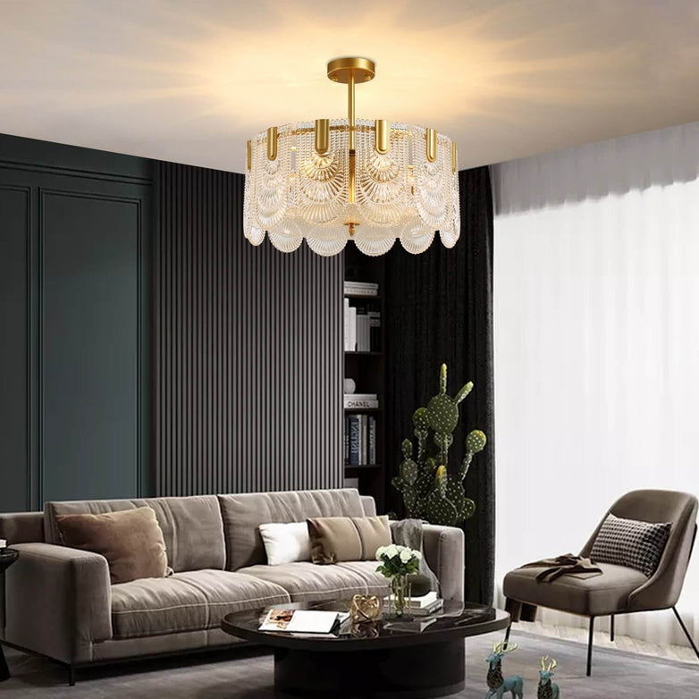 Modern-Gold-Round-Crystal-Chandelier-Living-Room