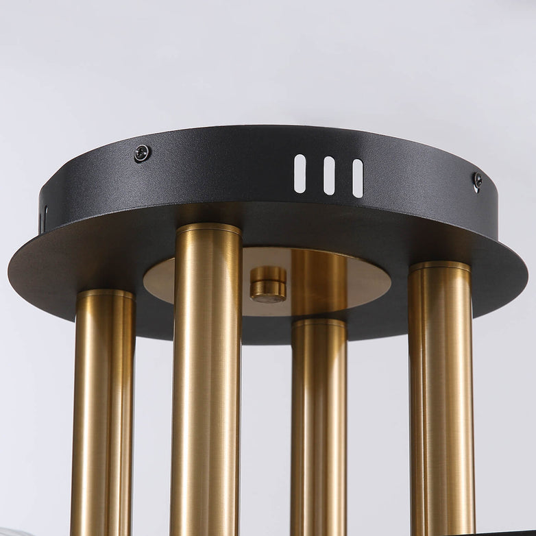 Luxury Black Gold Globe Glass 6 Lights Chandelier