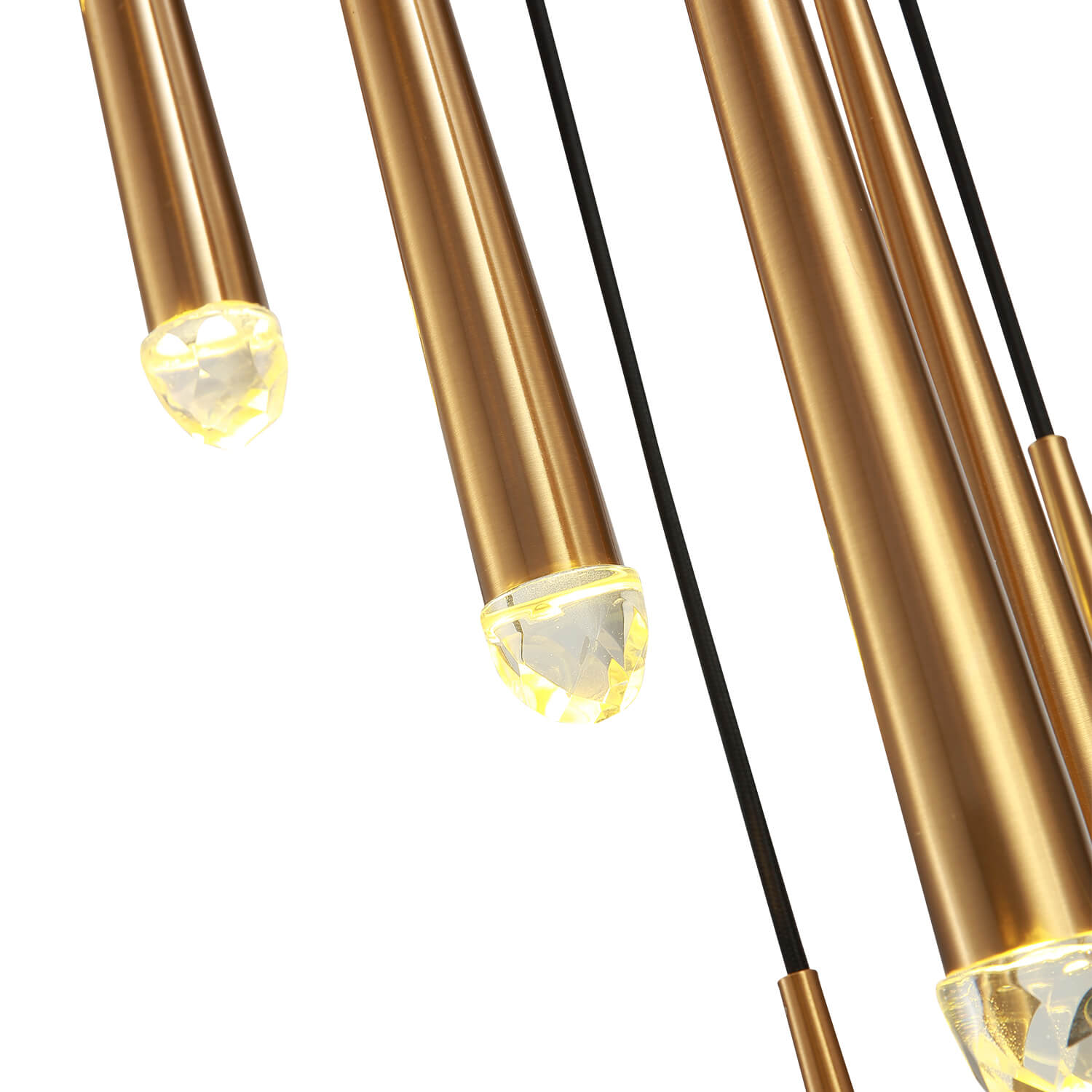 Gold Spinal Tube Combination Chandelier