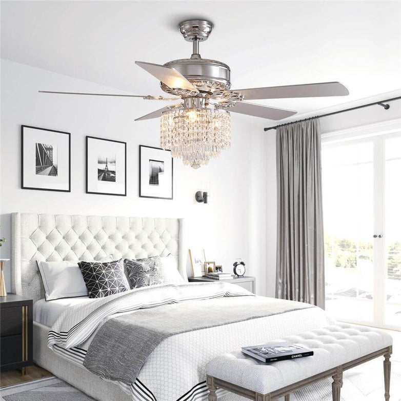 MOOONI-Ceiling-Fan-Light-Chrome-Tapered-Octagonal-Beads-Best-Fandelier-52“-Bedroom