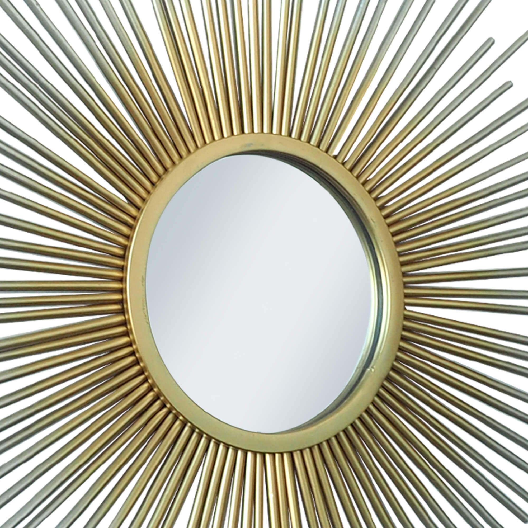 Modern-Gold-Sunburst-Rhombic-Metal-Frame-Round -Wall-Mirror