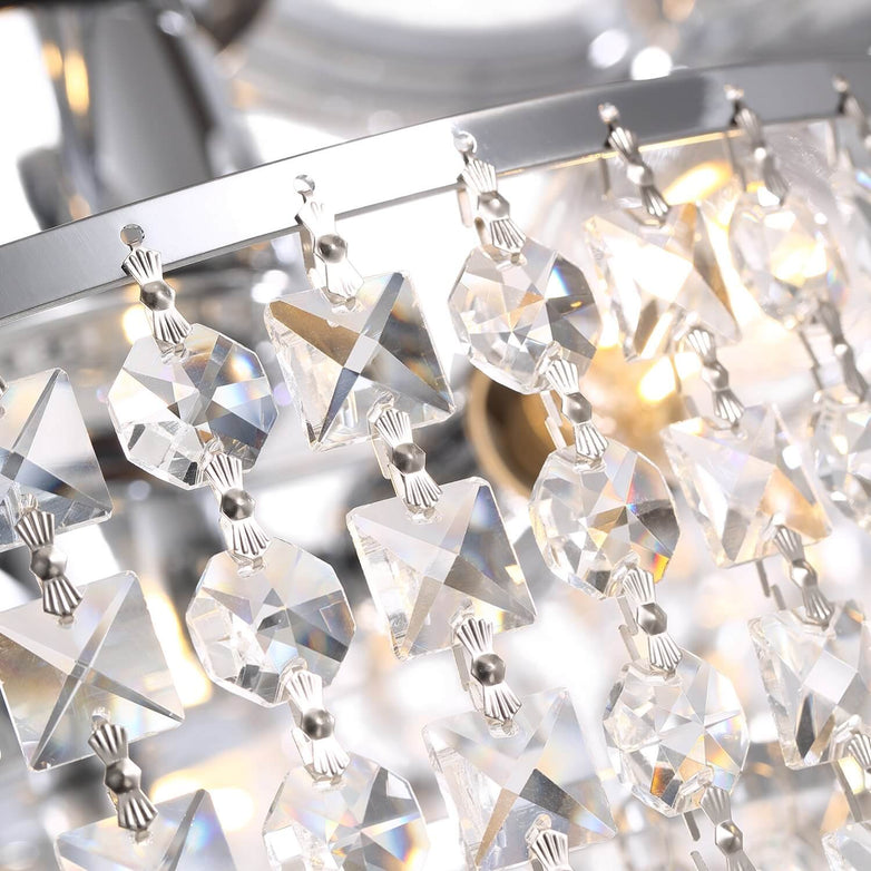MOOONI-Ceiling-Fan-Light-Chrome-Double-Crystal-Octagonal-Beads-Fandelier-52“-Crystal-Detail
